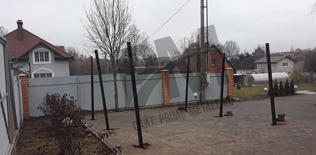 производство навесов в смоленске, навес для машины из профильной трубы