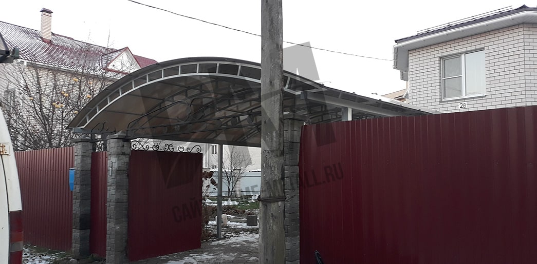 навес для автомобиля из поликарбоната, навесы смоленск прайм металл