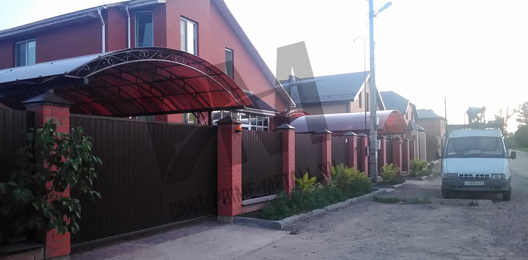 производство навесов в смоленске, навес из поликарбоната частный дом